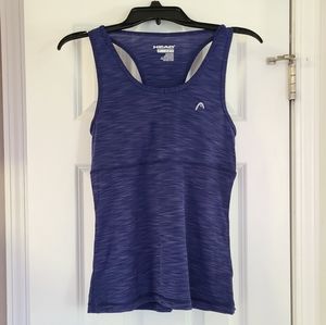 HEAD Scoop Neck Racerback Blue Athletic Padded Tank Top